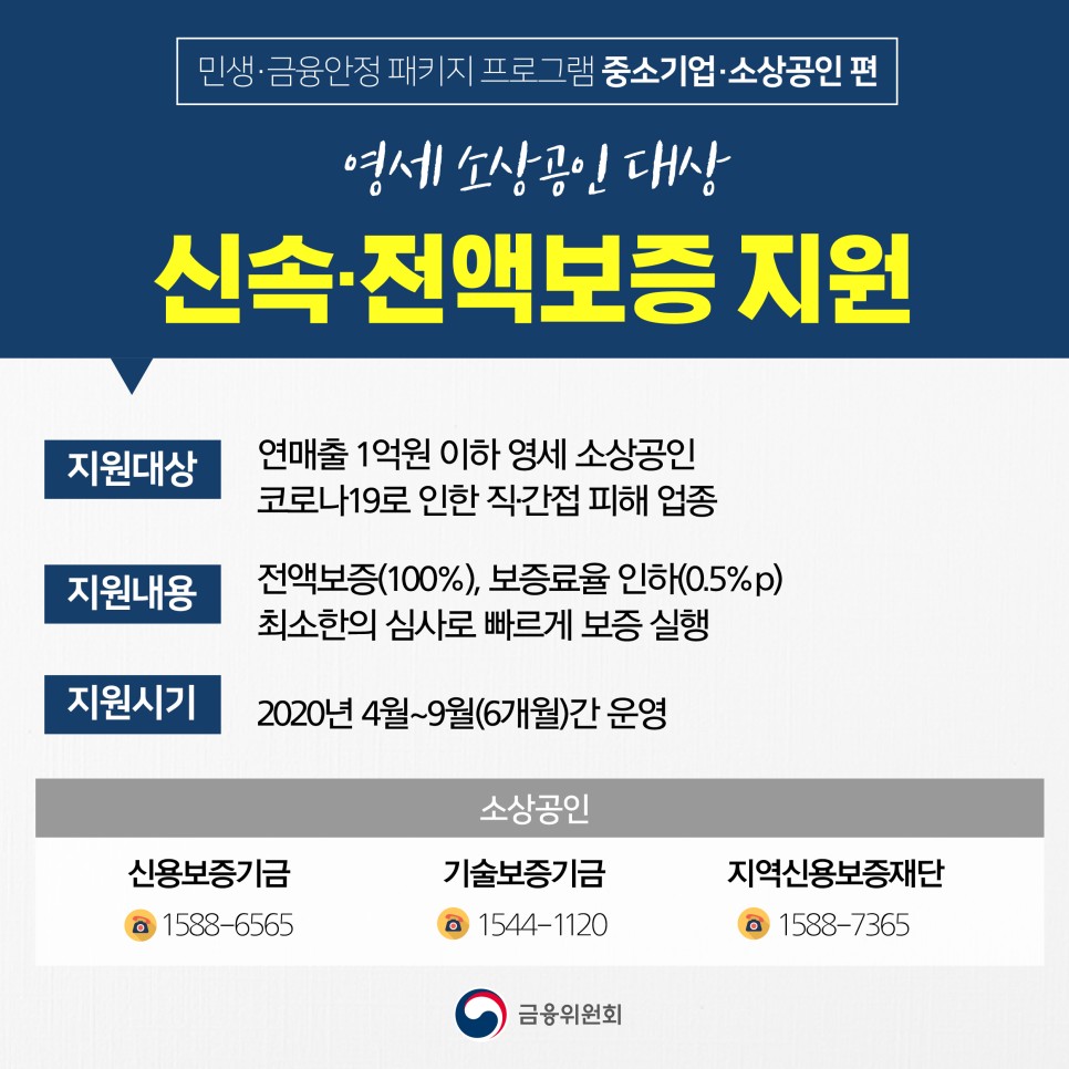 민생·금융안정 패키지 프로그램 - 중소기업·소상공인 편 4}