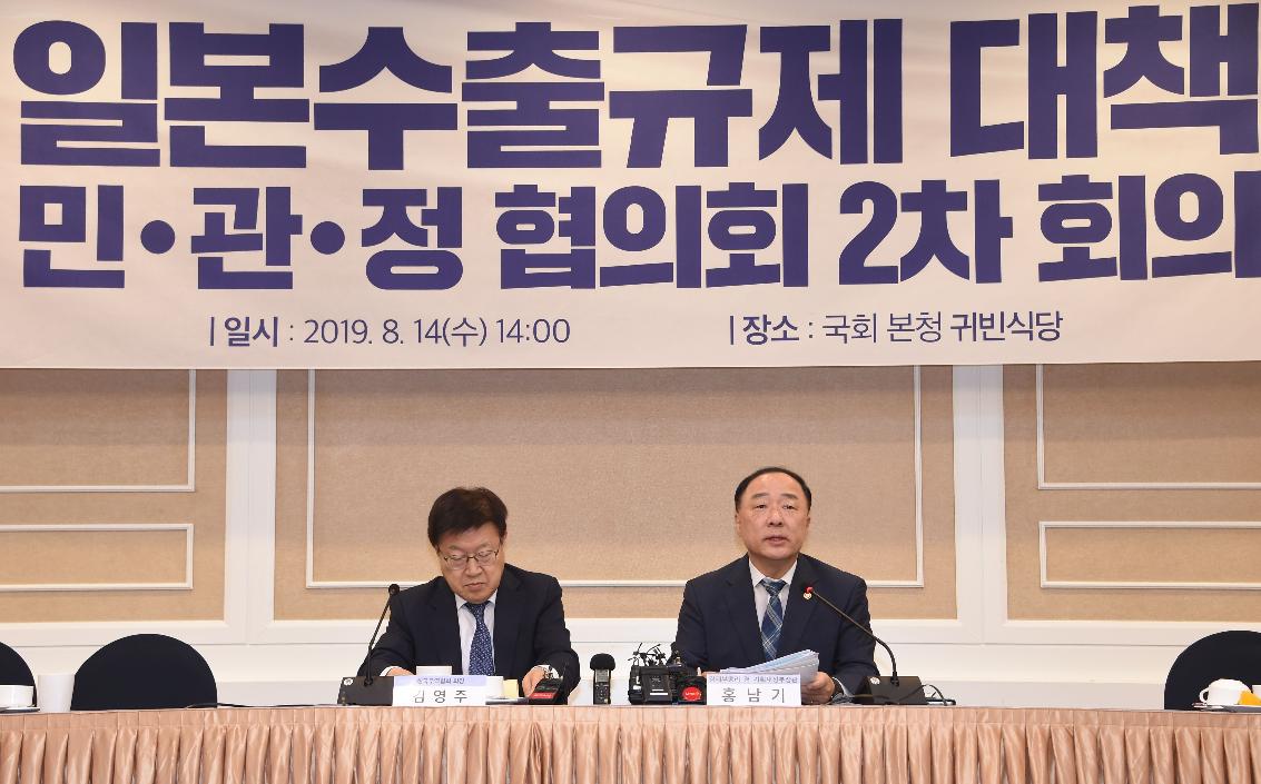 홍남기 부총리, 일본수출규제대책 민.관.정 협의회 2차회의 논의 결과브리핑