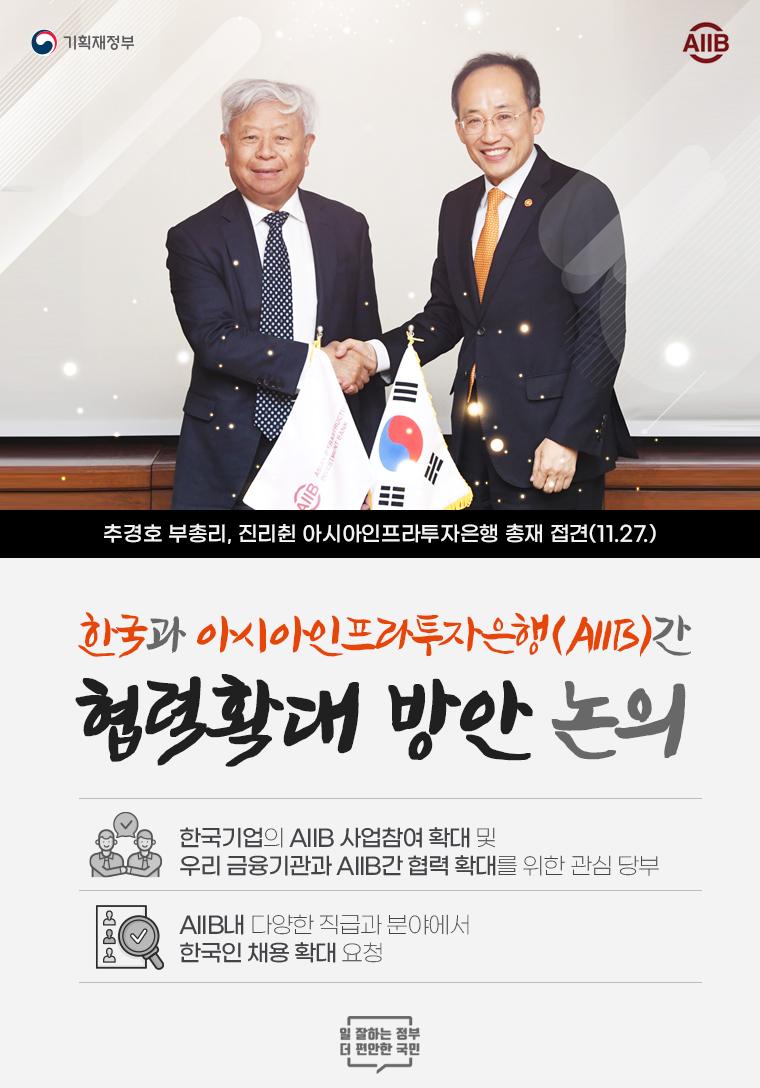 한국과 아시아인프라투자은행(AIIB)간 협력확대 방안 논의
