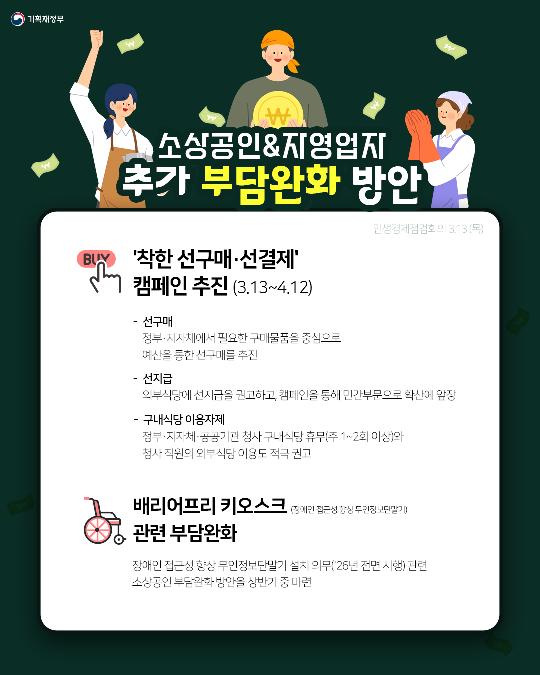 소상공인&자영업자 추가 부담완화 방안