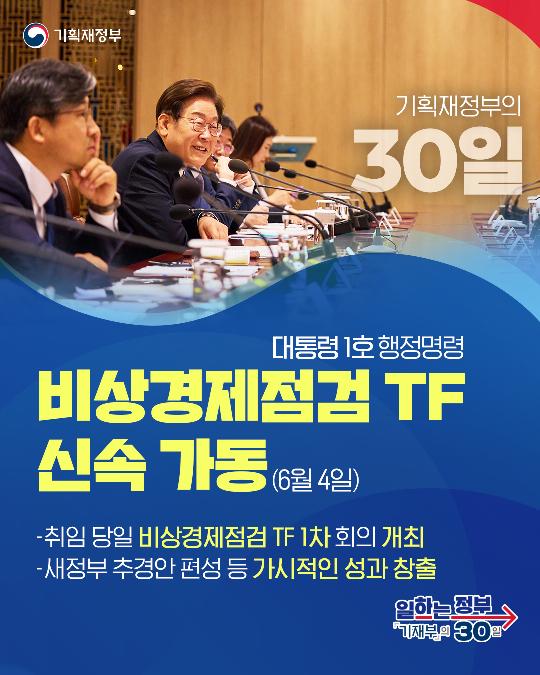 기획재정부의 30일-비상경제점검 TF 신속 가동